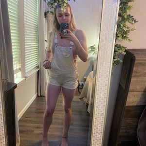Cream Overall Shorts